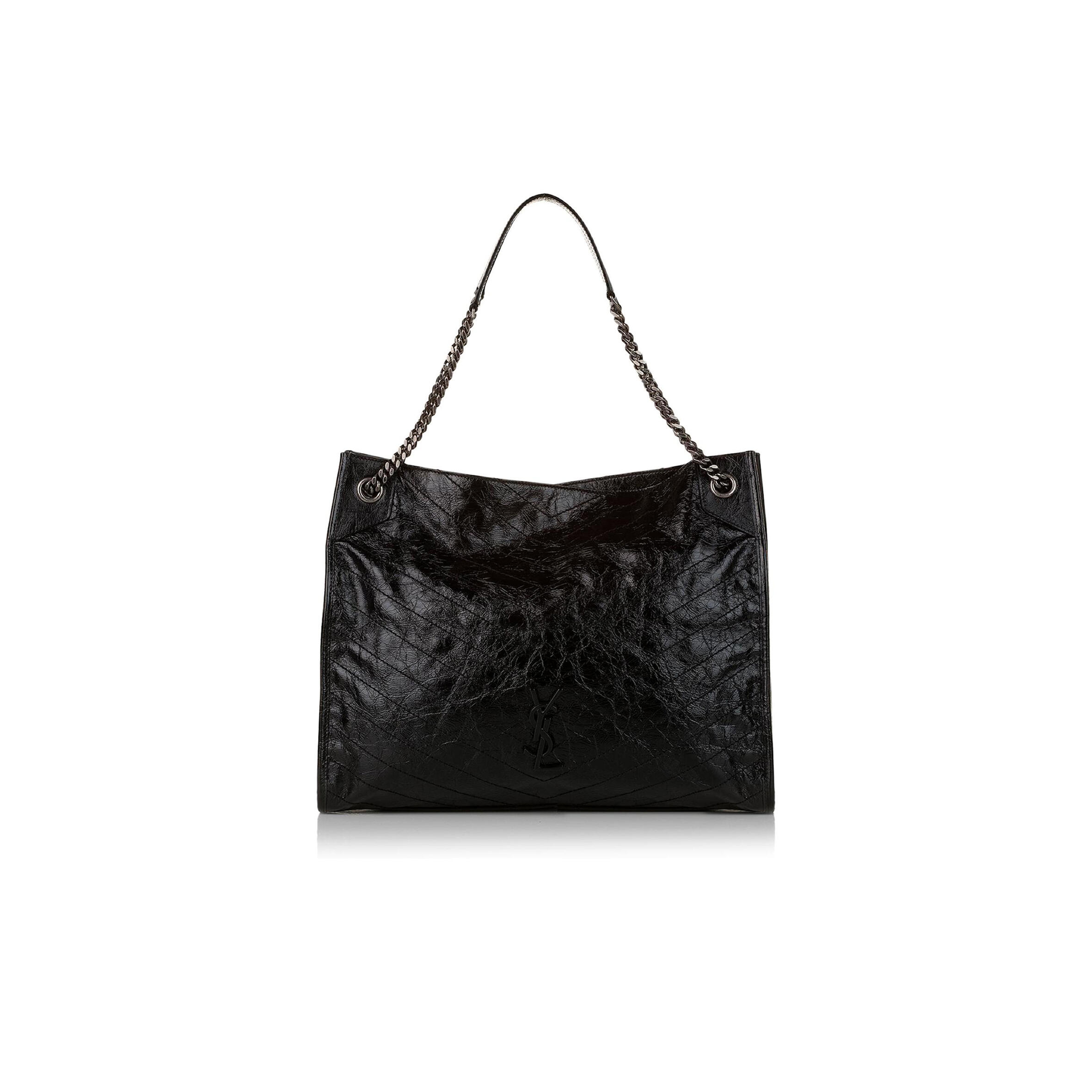 Y51 NIKI LARGE QUILTED CRINKLED GLOSSED-LEATHER TOTE 19971654706912833 (39*31.5*12.5cm) Master Quality